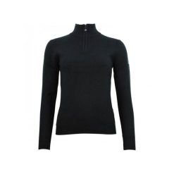 Damski sweter z golfem zapinany na zamek 1/2 Peak Mountain Acharlito. Czarne golfy Peak Mountain, bez wzorów, bez ramiączek. W wyprzedaży za 293.50 zł.