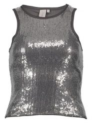 ONLY Top w kolorze srebrnym rozmiar: S. Szare topy Only, s, bez wzorów, bez kołnierzyka, bez ramiączek. Za 82.99 zł.