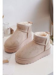 Rock & Joy Botki zimowe w kolorze beżowym rozmiar: 33. Brązowe botki Rock & Joy, na zimę, bez wzorów, z materiału, bez obcasa, bez zapięcia. Za 145.26 zł.