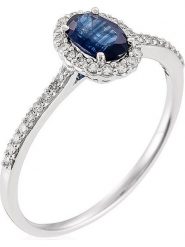 ATELIER DU DIAMANT Złoty pierścionek z diamentami i szafirem rozmiar: 48. Niebieskie pierścionki ATELIER DU DIAMANT, z diamentem, złote. Za 1,696.99 zł.