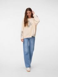 Vero Moda Bluza w kolorze beżowym rozmiar: XS. Brązowe bluzy Vero Moda, xs, bez wzorów, z bawełny, bez kaptura. Za 129.95 zł.