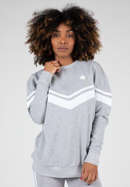 Hailey Duża bluza - Szary Melange. Szare bluzy GORILLA WEAR, xs, bez wzorów, z bawełny, bez kaptura. Za 305.00 zł.