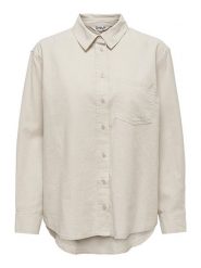 ONLY Koszula "Tokyo" w kolorze beżowym rozmiar: L. Brązowe koszule Only, l, bez wzorów, bez kołnierzyka, bez ramiączek. Za 127.95 zł.