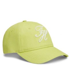 Czapka z daszkiem Tommy Hilfiger. Zielone czapki TOMMY HILFIGER, bez wzorów. Za 209.99 zł.