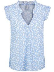 Sublevel Bluzka w kolorze błękitno-białym rozmiar: S. Niebieskie bluzki Sublevel, s, bez wzorów, z wiskozy, klasyczne, bez kołnierzyka, bez ramiączek. Za 48.28 zł.