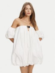 PINKO Sukienka letnia 105211 A2LD ZZ1 Biały Regular Fit. Białe sukienki Pinko, na lato, l, bez wzorów, z bawełny, bez kołnierzyka, bez ramiączek. Za 859.99 zł.