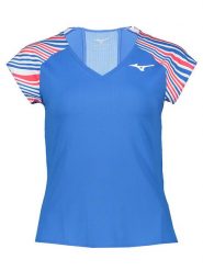 Mizuno Koszulka sportowa w kolorze niebieskim rozmiar: S. Niebieskie koszulki sportowe Mizuno, bez wzorów, z materiału, bez ramiączek, outdoorowe. Za 52.67 zł.
