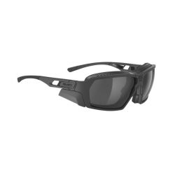 Okulary RUDY PROJECT AGENT Q - Smoke Black. Czarne okulary przeciwsłoneczne Rudy Project, bez wzorów, sportowe. W wyprzedaży za 893.00 zł.