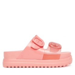 Klapki Melissa. Pomarańczowe klapki Melissa, bez wzorów, bez obcasa. Za 249.99 zł.
