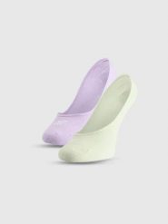 Skarpetki casual niewidoczne damskie 2 pary. Czarne skarpety 4f, bez wzorów, z bawełny. Za 44.99 zł.