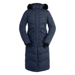 Damski płaszcz jeździecki ELT Saphira. Niebieskie płaszcze ELT, xl, bez wzorów, z futra, bez kaptura. Za 857.25 zł.