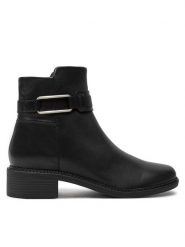Clarks Botki Maye Bella 26179641 Czarny. Czarne botki Clarks, bez wzorów, ze skóry, bez obcasa, na płaskiej podeszwie, bez zapięcia. Za 499.99 zł.