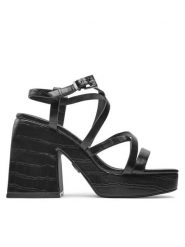 Buffalo Sandały Sydney Miss 1291578 Czarny. Czarne sandały Buffalo, bez wzorów, ze skóry, bez obcasa, na słupku, bez zapięcia. Za 569.99 zł.