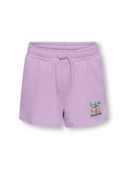 KIDS ONLY Szorty dresowe "Ada" w kolorze fioletowym rozmiar: 158/164. Różowe szorty KIDS ONLY, z aplikacjami, z dresówki. Za 60.99 zł.