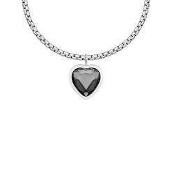 Naszyjnik łańcuch Cube z zawieszką Icons z kryształem w kształcie serca posrebrzany. Naszyjniki Lilou, z kryształem, posrebrzane. Za 368.00 zł.
