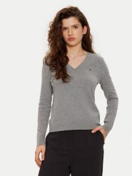 Tommy Hilfiger Sweter WW0WW40098 Szary Regular Fit. Szare swetry TOMMY HILFIGER, xxl, bez wzorów, z bawełny, bez ramiączek. Za 239.99 zł.