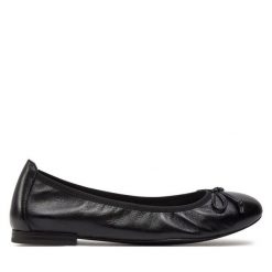 Baleriny Caprice. Czarne baleriny Caprice, bez wzorów, bez obcasa. Za 199.99 zł.