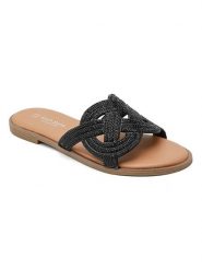 Sixth Sens Klapki w kolorze czarnym rozmiar: 40. Czarne klapki Sixth Sens, bez wzorów, z otwartym noskiem, bez obcasa. Za 100.99 zł.