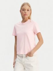 Calvin Klein T-Shirt LV044C905G Różowy Regular Fit. Czerwone t-shirty Calvin Klein, xs, bez wzorów, z bawełny, bez kołnierzyka, bez ramiączek. Za 169.99 zł.