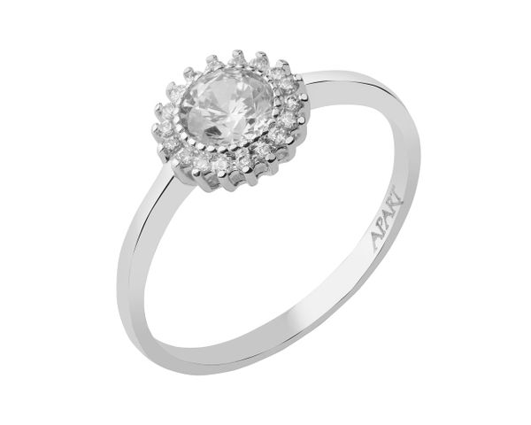 Złoty pierścionek z cyrkoniami. Żółte pierścionki Apart, z cyrkonią, złote. Za 1,239.00 zł.