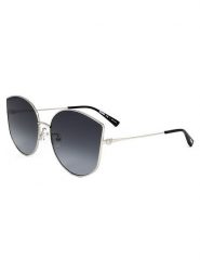 Moschino Damskie okulary przeciwsłoneczne w kolorze srebrno-granatowym rozmiar: 64. Niebieskie okulary przeciwsłoneczne MOSCHINO, bez wzorów, z tworzywa sztucznego. Za 259.95 zł.