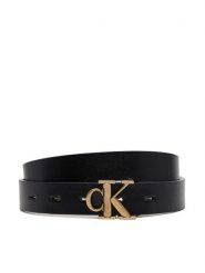 Calvin Klein Jeans Pasek Damski Monogram Placque Buckle 25Mm Rev LV04K7005G Czarny. Czarne paski Calvin Klein Jeans, bez wzorów, z jeansu. Za 179.99 zł.