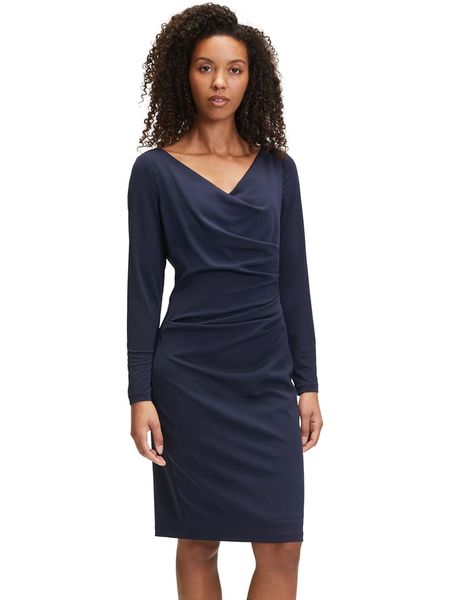 Vera Mont Sukienka w kolorze granatowym rozmiar: 44. Niebieskie sukienki Vera Mont, bez wzorów, bez kołnierzyka, bez ramiączek, midi. Za 166.10 zł.