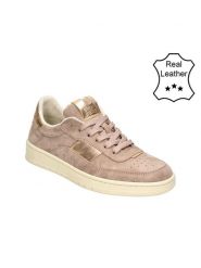 Bullboxer Skórzane sneakersy w kolorze szaroróżowym rozmiar: 37. Różowe trampki Bullboxer, bez wzorów, bez zapięcia. Za 240.99 zł.
