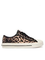 Guess Trampki FLTC4Y FAP12 Beżowy. Brązowe trampki Guess, z aplikacjami, z materiału, bez zapięcia. Za 364.99 zł.