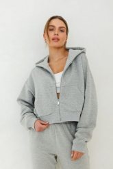 BLUZA AGA SZARY MELANŻ M - Flawless. Szare bluzy Flawless, m, bez wzorów, z bawełny, bez kaptura. Za 396.00 zł.