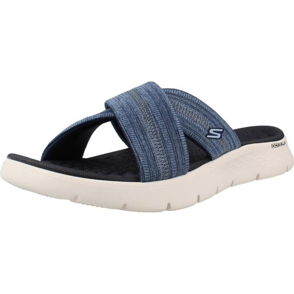 Sandały SKECHERS GO WALK FLEX Niebieski. Niebieskie sandały Skechers, bez wzorów, z materiału, bez obcasa, bez zapięcia. Za 174.99 zł.