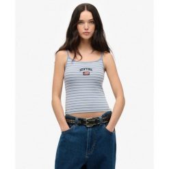 Podstawowy top sportowy. Niebieskie bielizna sportowa Superdry, bez wzorów, z bawełny. Za 106.35 zł.