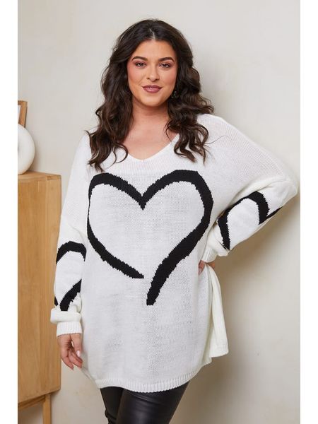 Curvy Lady Sweter w kolorze białym rozmiar: 40/42. Białe swetry Curvy Lady, bez wzorów, ze splotem, bez ramiączek. Za 105.14 zł.