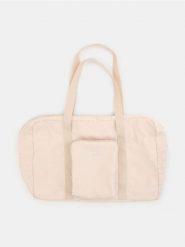 Składana nylonowa torba podróżna - kremowy. Białe torby podróżne Sinsay, bez wzorów, z nylonu. Za 25.99 zł.