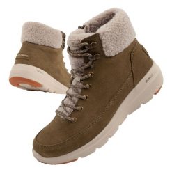 Buty zimowe sportowe damskie Skechers Glacial Ultra-Woodlands. Zielone obuwie sportowe Skechers, na zimę, ze skóry, bez zapięcia, trekkingowe, Skechers Sport. Za 249.00 zł.