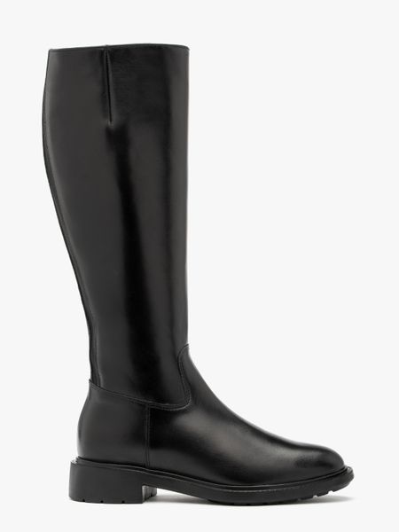 Klasyczne czarne kozaki damskie. Czarne kozaki Ryłko, z gumy, z okrągłym noskiem, bez obcasa, na obcasie, bez zapięcia. Za 699.99 zł.