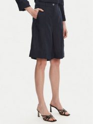 Marella Bermudy Pireo 2513141044 Granatowy Relaxed Fit. Niebieskie szorty Marella, bez wzorów, ze lnu. Za 509.99 zł.