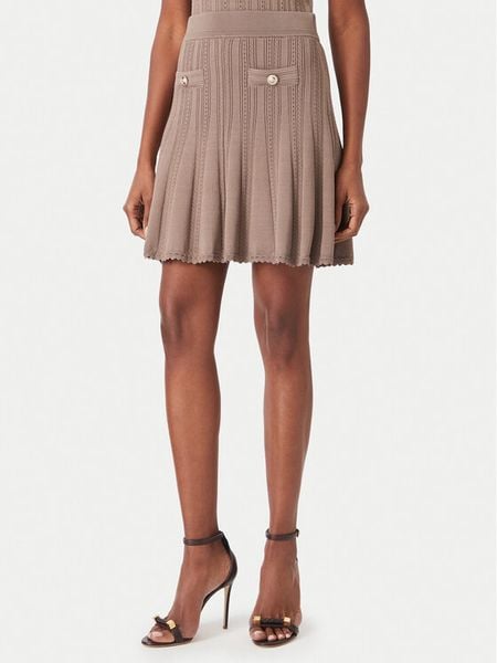 Guess Spódnica mini W6YD21 Z0971 Beżowy ciemny Regular Fit. Brązowe spódnice Guess, l, z aplikacjami, z syntetyku, mini. Za 390.99 zł.