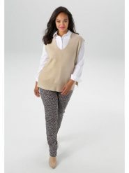 Aniston Bezrękawnik w kolorze beżowym rozmiar: 46. Brązowe swetry Aniston, bez wzorów, bez ramiączek. Za 56.99 zł.