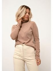 Just Cashmere Kaszmirowy golf "Ava" w kolorze beżowym rozmiar: S. Brązowe golfy Just Cashmere, s, bez wzorów, z kaszmiru, bez ramiączek. Za 202.50 zł.