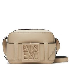 Torebka Armani Exchange. Brązowe listonoszki Armani Exchange, bez wzorów, bez dodatków. Za 449.99 zł.
