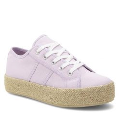 Espadryle DeeZee. Fioletowe espadryle DeeZee, bez wzorów, bez obcasa, bez zapięcia. Za 99.99 zł.
