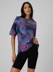 4F T-shirt oversize z nadrukiem damski - multikolor M. T-shirty 4f, m, bez wzorów, z bawełny, bez kołnierzyka, bez ramiączek. Za 79.99 zł.