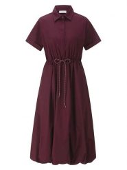 Rich & Royal Sukienka w kolorze bordowym rozmiar: 36. Czerwone sukienki Rich & Royal, bez wzorów, bez kołnierzyka, bez ramiączek, midi. Za 325.95 zł.