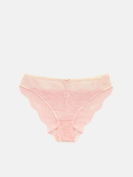 Majtki figi z koronką - różowy. Czerwone figi Reserved, l, bez wzorów, z koronki. Za 39.99 zł.