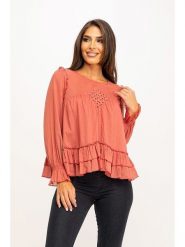 Peace & Love Bluzka w kolorze pomarańczowym rozmiar: S. Pomarańczowe bluzki Peace & Love, s, bez wzorów, z bawełny, bez kołnierzyka, bez ramiączek. Za 83.42 zł.