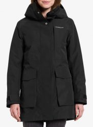 Parka zimowa damska Didriksons Harriet Parka. Czarne parki Didriksons, na zimę, l, z materiału, dla wysokich, bez kaptura. Za 793.50 zł.