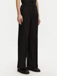 Calvin Klein Spodnie palazzo K20K208381 Czarny Wide Leg. Czarne spodnie materiałowe Calvin Klein, bez wzorów, ze lnu. Za 379.99 zł.