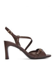 GINO ROSSI Sandały EO-GL15-986-1 Brązowy. Brązowe sandały Gino Rossi, bez wzorów, ze skóry, bez obcasa, na słupku, bez zapięcia. Za 379.99 zł.