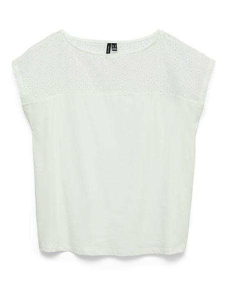 Vero Moda Bluzka w kolorze białym rozmiar: M. Białe bluzki Vero Moda, m, bez wzorów, z bawełny, bez kołnierzyka, bez ramiączek. Za 84.60 zł.